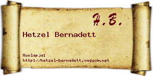 Hetzel Bernadett névjegykártya